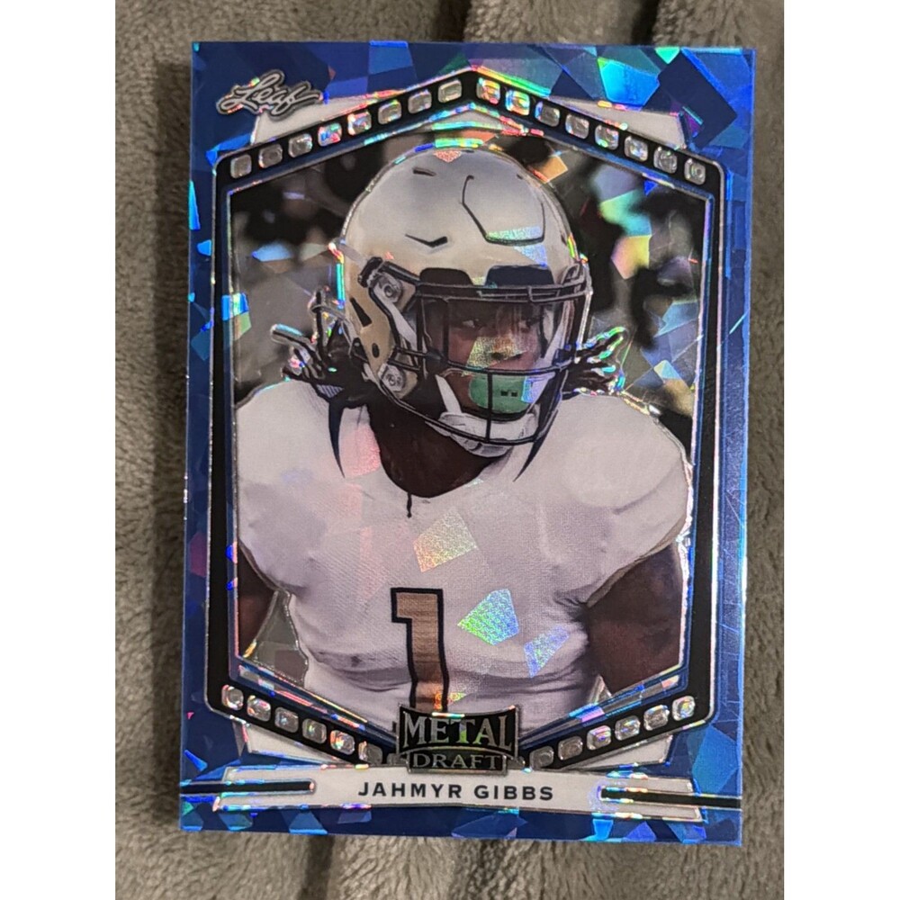 2022 Leaf Draft - Metal Portrait Jahmyr Gibbs #P-JG1 Blue Crystals (RC)